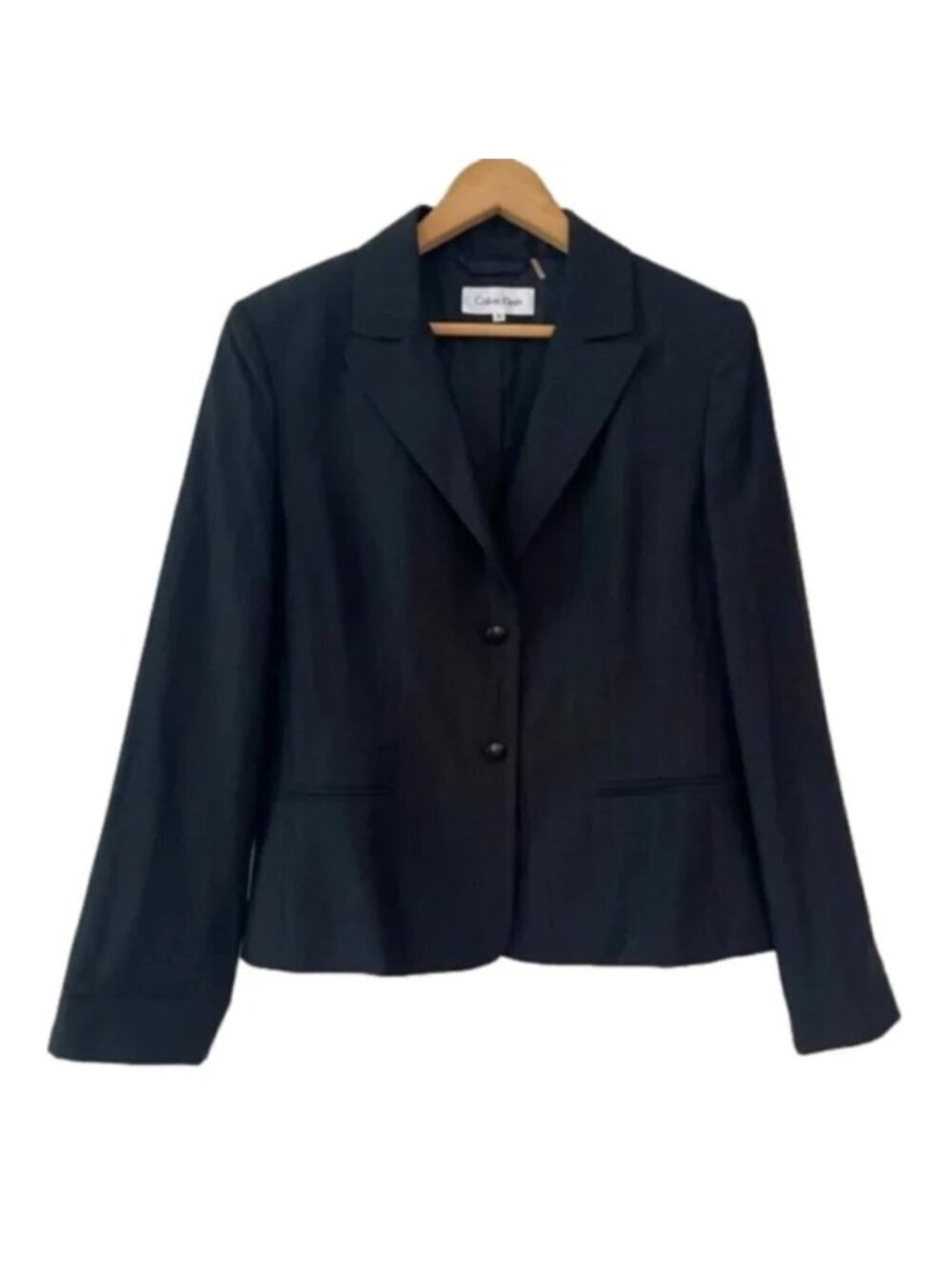 Calvin Klein Black Pinstripe Blazer - 10